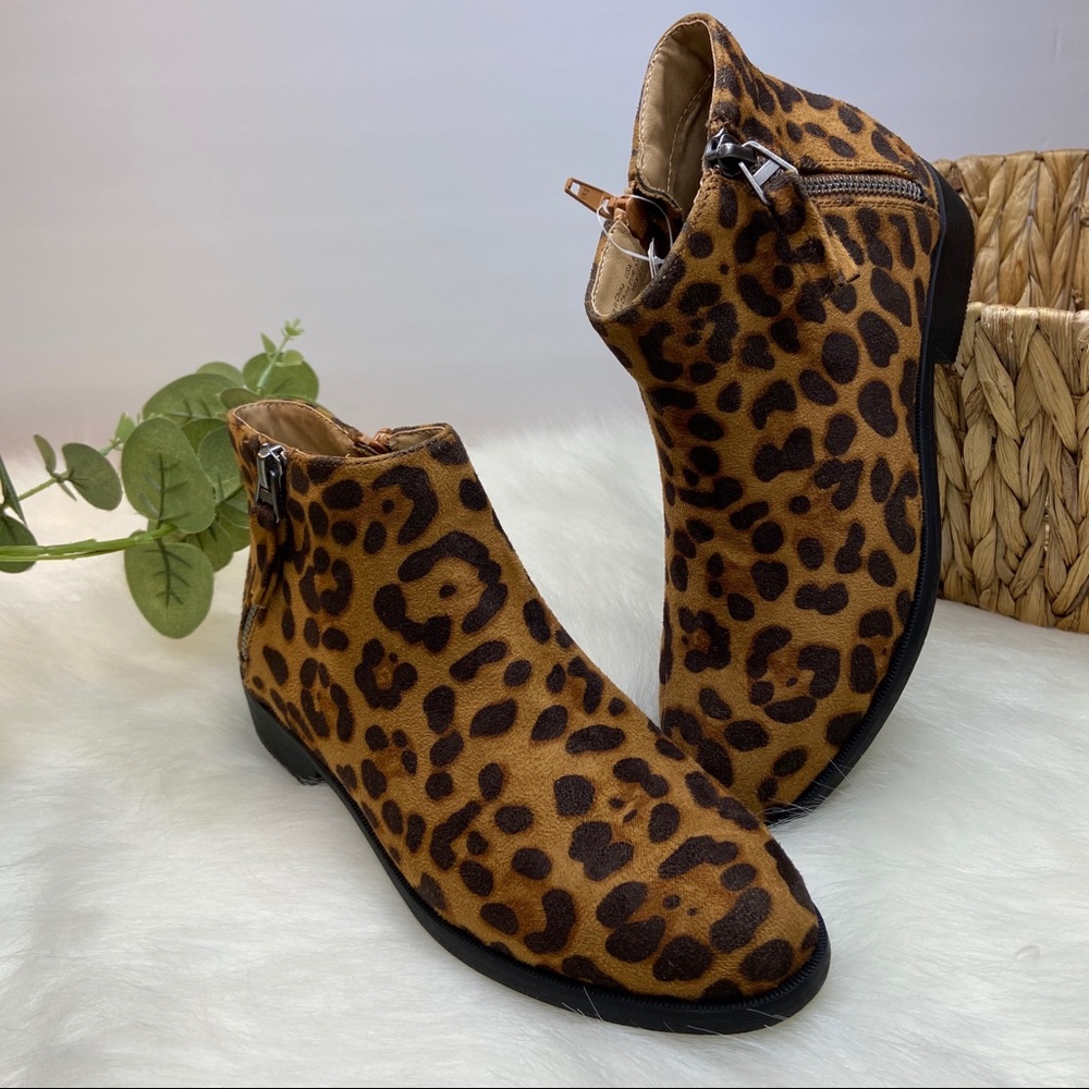 Leopard print booties